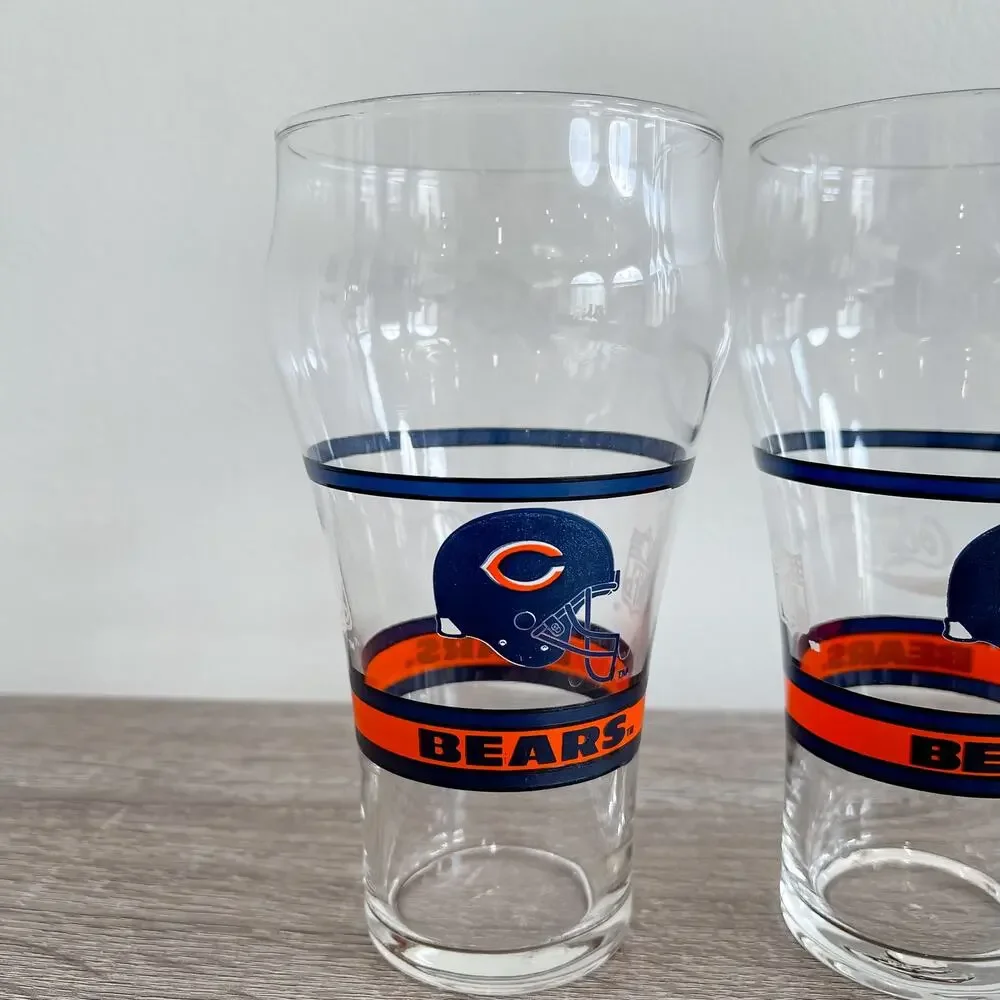 Vintage (set of 2) Chicago Bears Coca-Cola Drinking Glasses